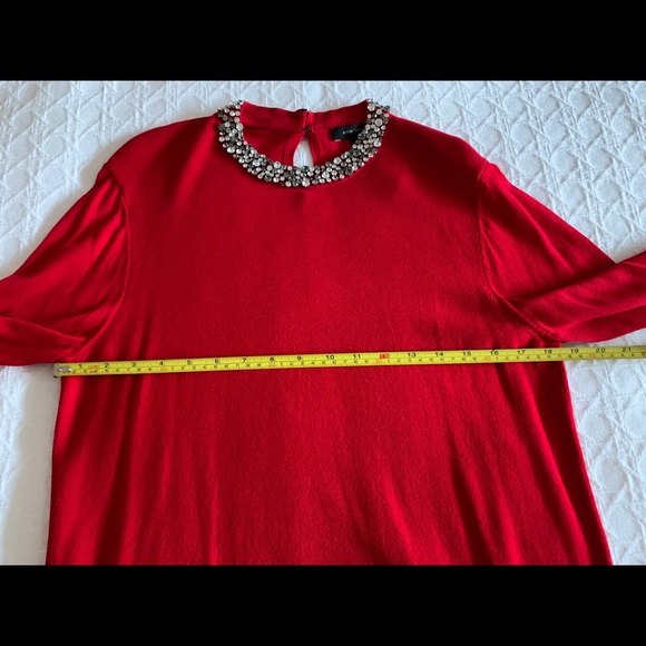 Ann Taylor Red Embellished Sweater Size L - Picture 4 of 8